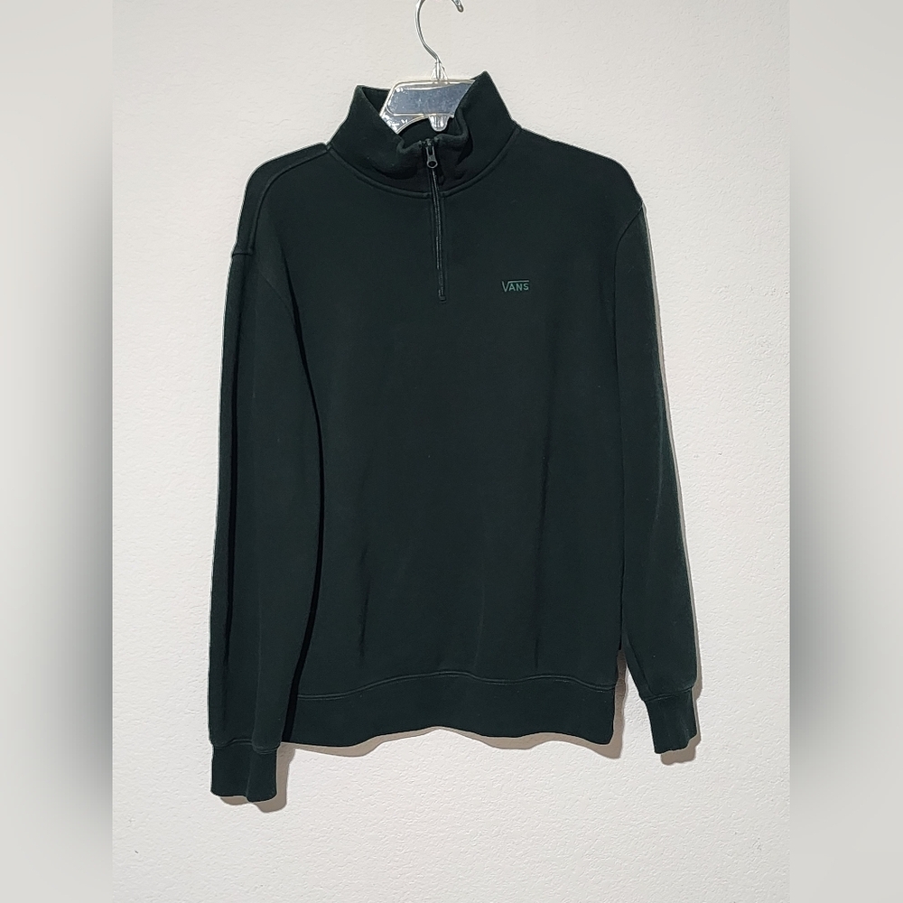 Vans Comfy Cush Sweat Women's Forest Green Quater Zip-Up Sweater Size Small
